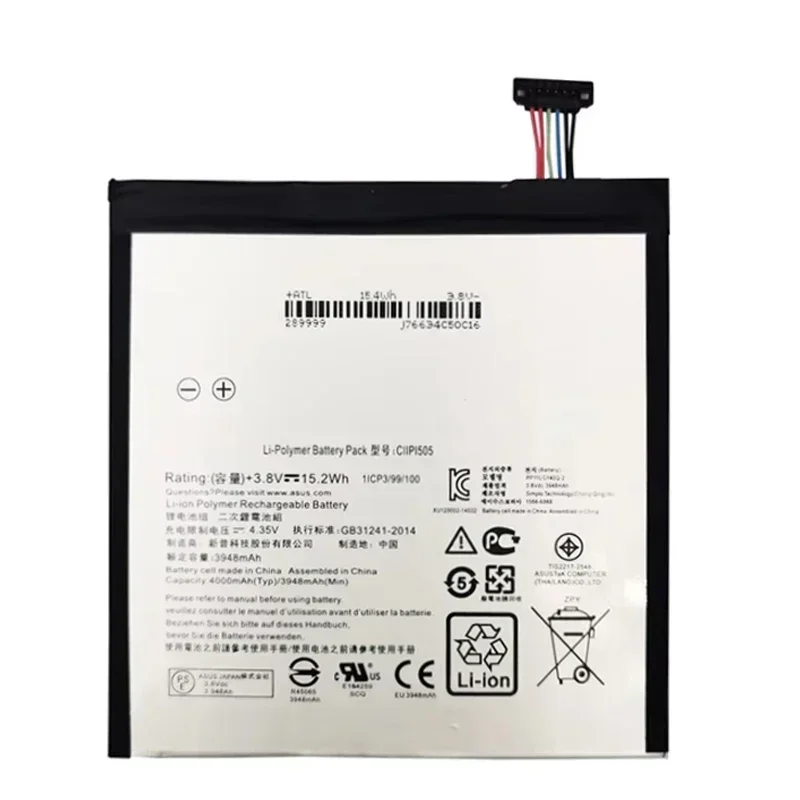 Batterie Pour Asus ZenPad 8.0, Tablet PC Batterie, 100% D'origine, C11P1505, Z380KL, Z380C, Z380CX, P022, P024, 4000mAh