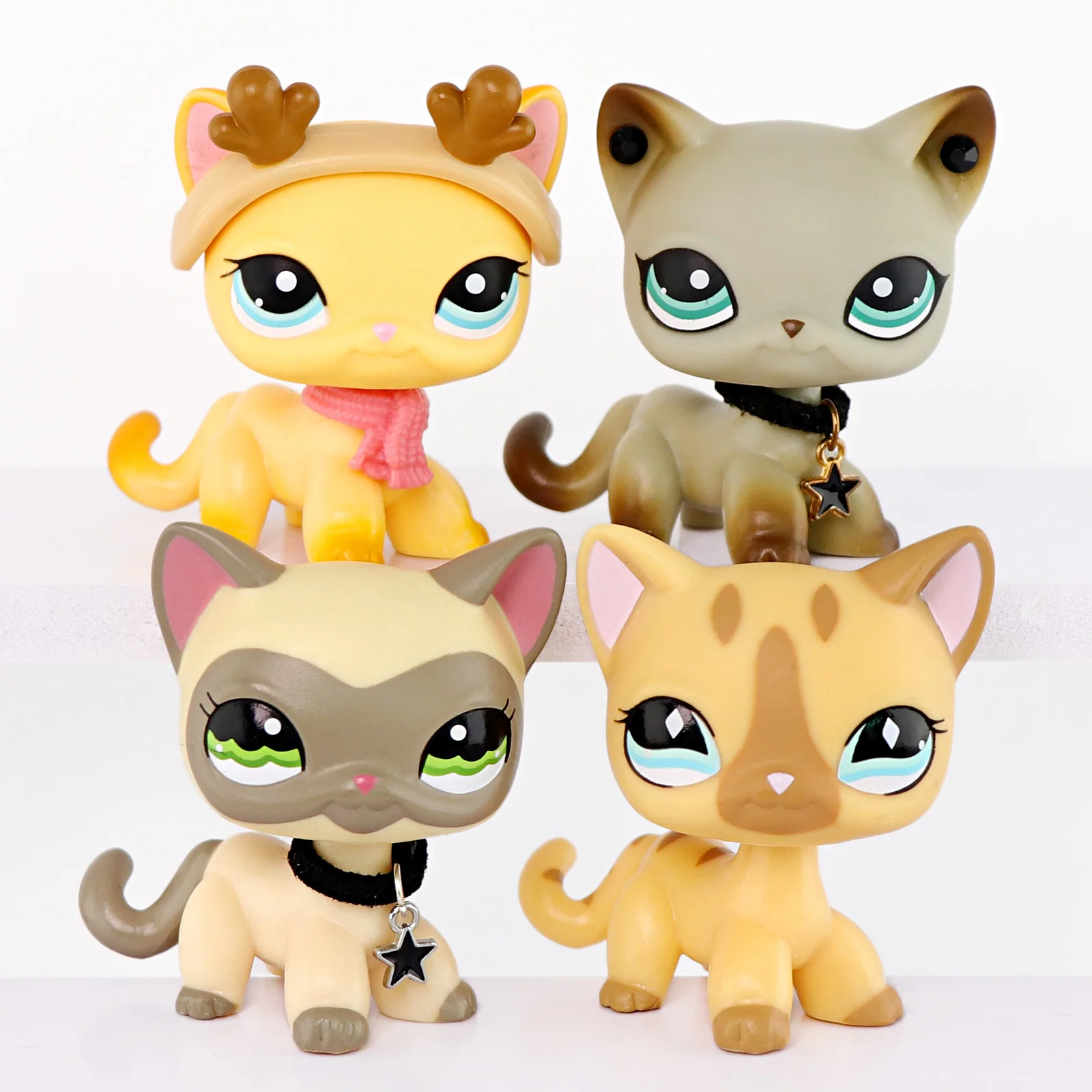

4 pcs Minilpsshop Shop Bobble Head Toys Shorthair Cat # 339 # 391 # 1116 #886 Gifts Collectibles for lps