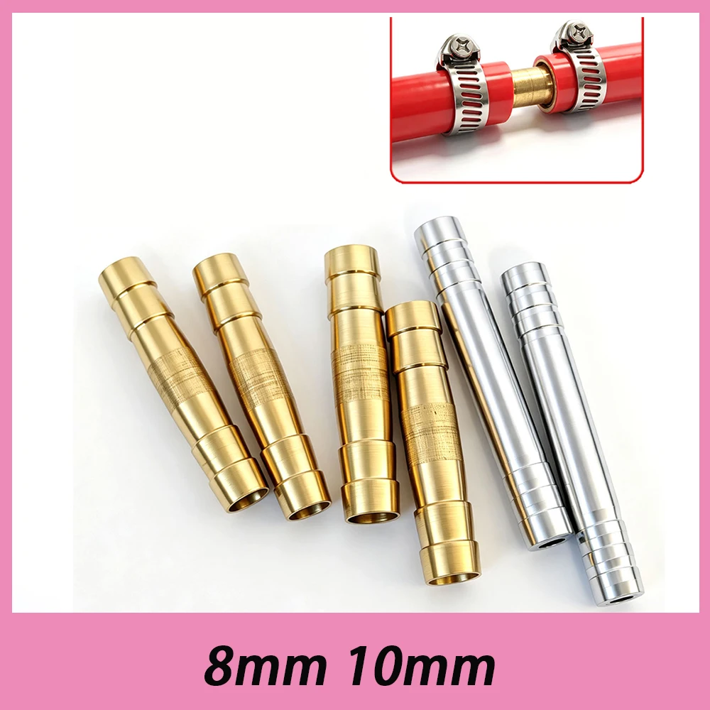 10pcs Brass Straight Barb Hose Connector 8mm 10mm Oxygen Acetylene Propane Coal Gas Rubber Hose Splicer Coupling