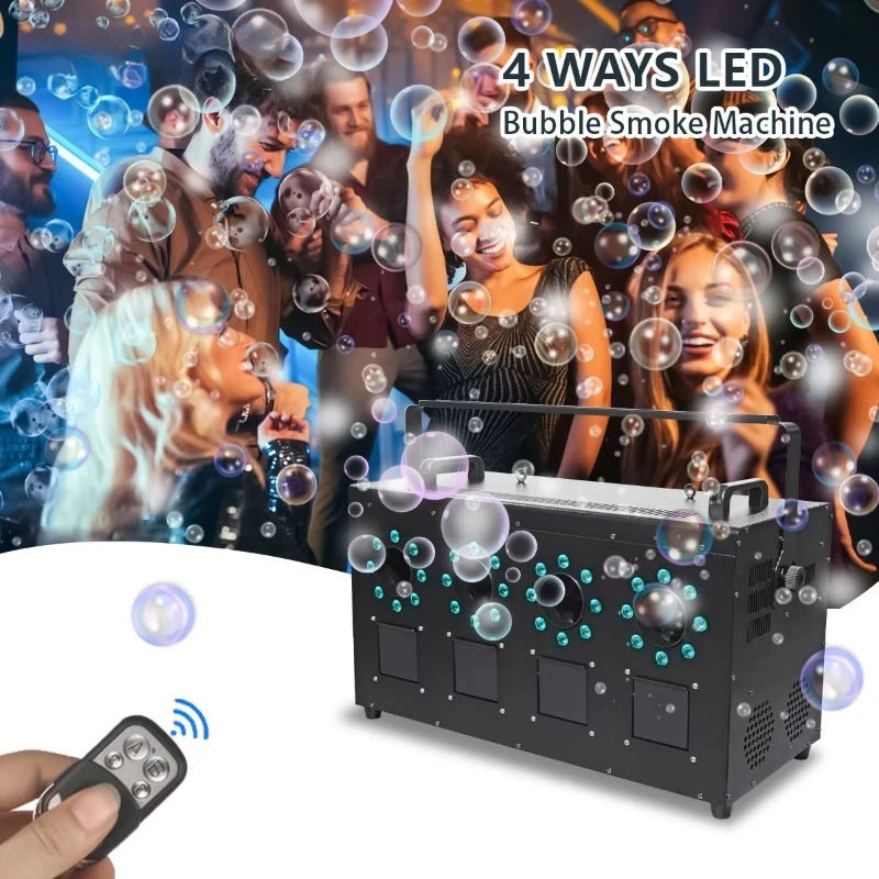 1500W Four-Head Wedding Bubble & Smoke Machine 1500W Remote Controlled Fog Machine for Stage Use