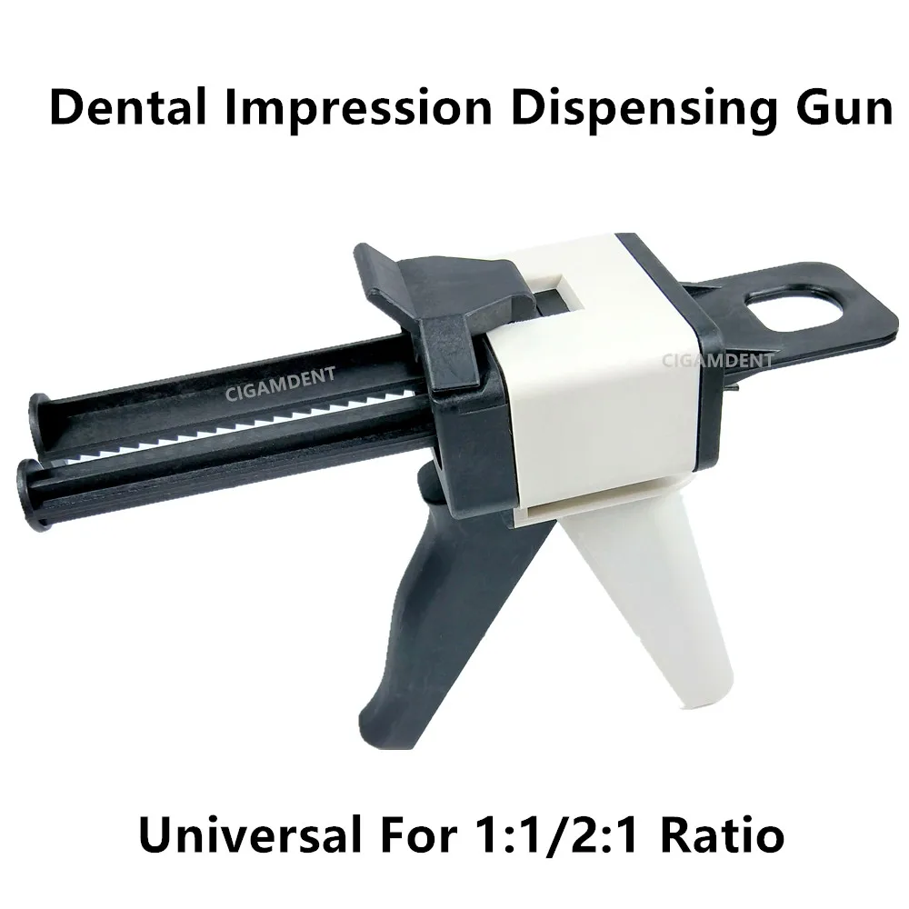 Dental Silicone Impression Material Light BodyMixing Dispensing Universal Dispenser Gun 1:1/4:1/  Silicon Rubber  Dispensing Gun