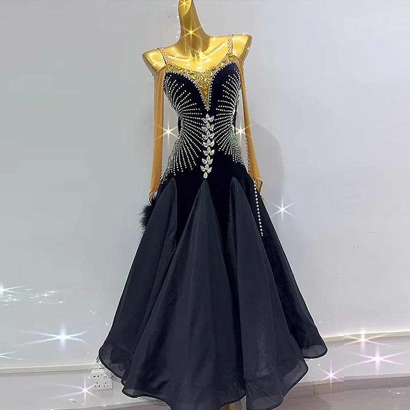 

Ballroom Competition Dance Costume Adult Senior Elegant Standard Ballroom Dancing Dress Customize Profession Waltz Dance Dresses