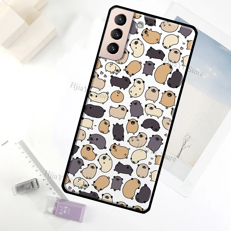 Funny Pug Dog Case For Samsung Galaxy S23 Ultra Note 20 10 S9 S10 Plus S20 S21 FE S22 Ultra Phone Cover