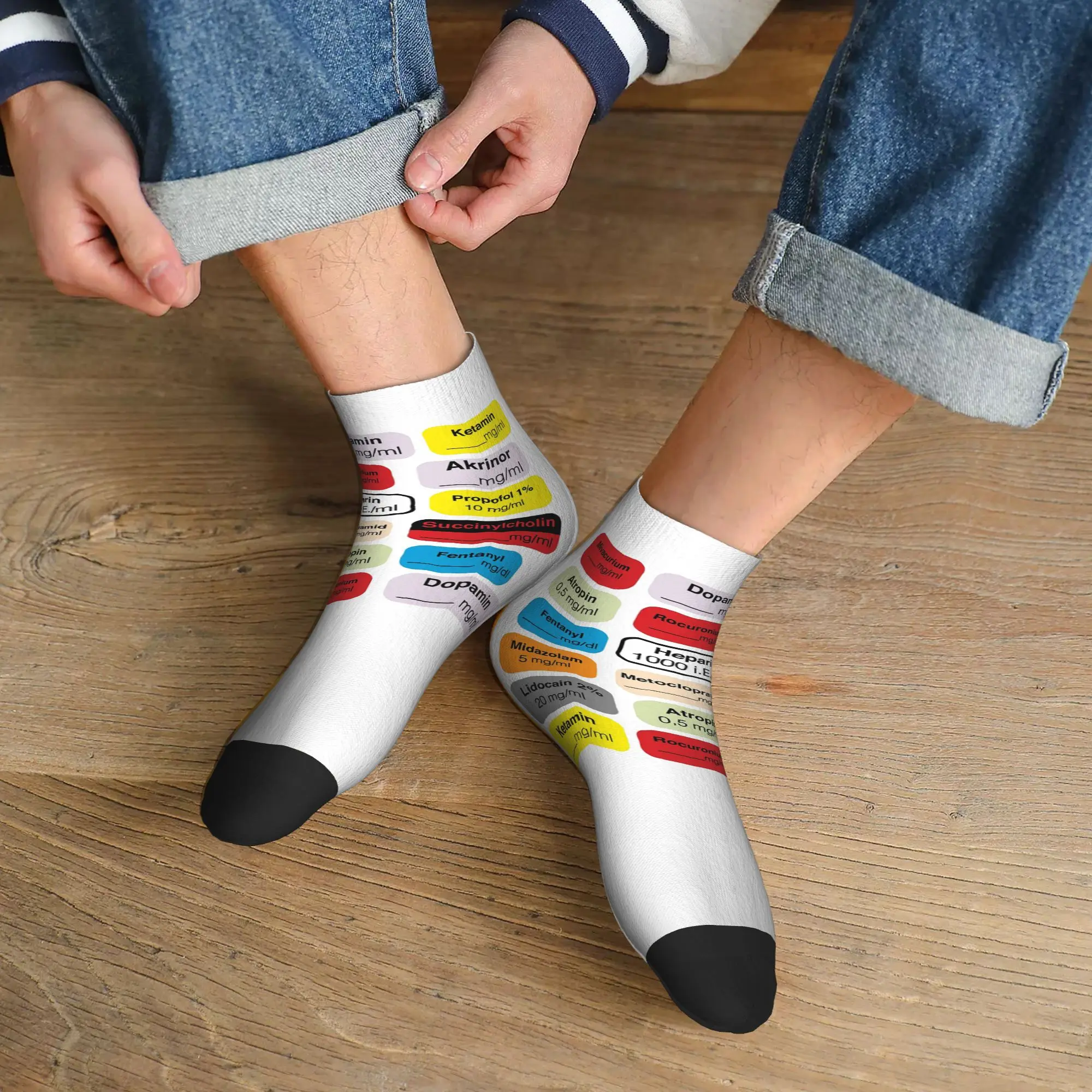

All Seasons Anesthesia medication Socks Harajuku Super Soft Sport Middle Tube Socks Soft Casual Stockings for Men Women Gifts