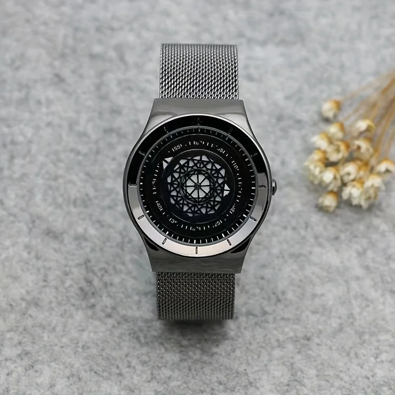 New Concept Creative Pointless Black Technology Watch Men\'s and Women\'s Students Minimalist Fashion Trend Quartz Watch