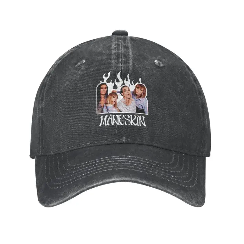 Custom Cotton Maneskin Rock Roll Band Baseball Cap Men Women Breathable Dad Hat Sports