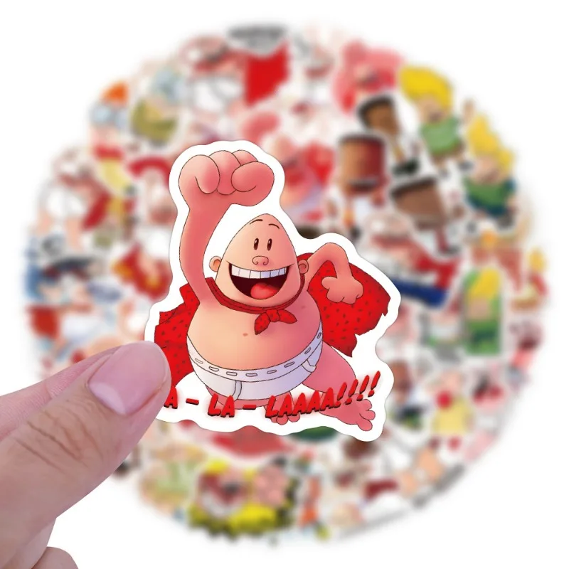 55pcs Captain Underpants Anime Stickers Suitcase Stationery Mobile Phone Car Scooter Laptop Refrigerator Decoration Stickers