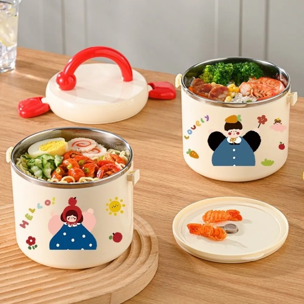 Large Capacity Insulated Lunch Box Sealed 304 Stainless Steel Thermos Bucket Portable Leakproof Thermal Lunch Container Picnic