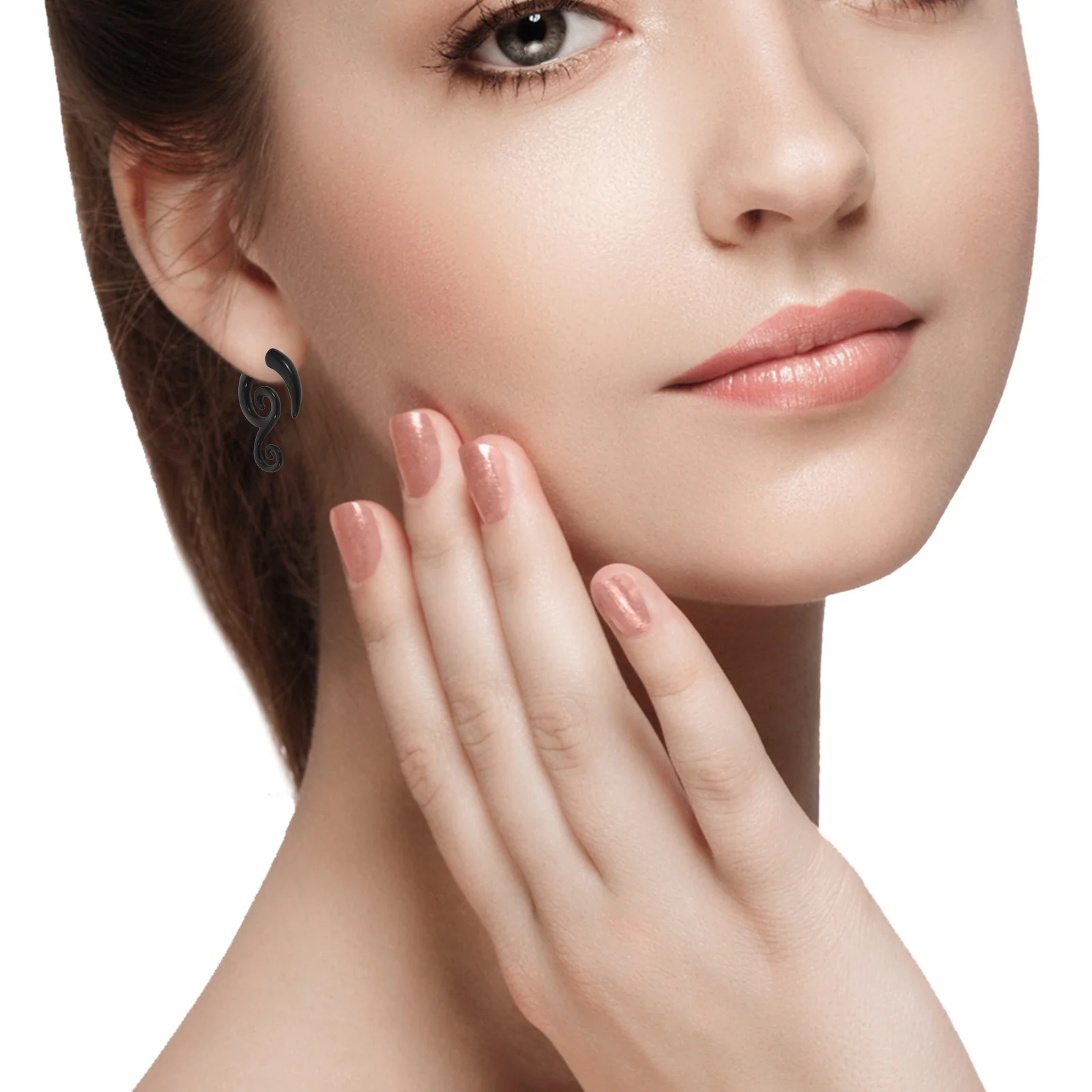 

Spiral Ear Gauges Fake Punk Acrylic Stud Earrings Gothic Faux Jewelry For Women Snail Spiral Ear Tapers