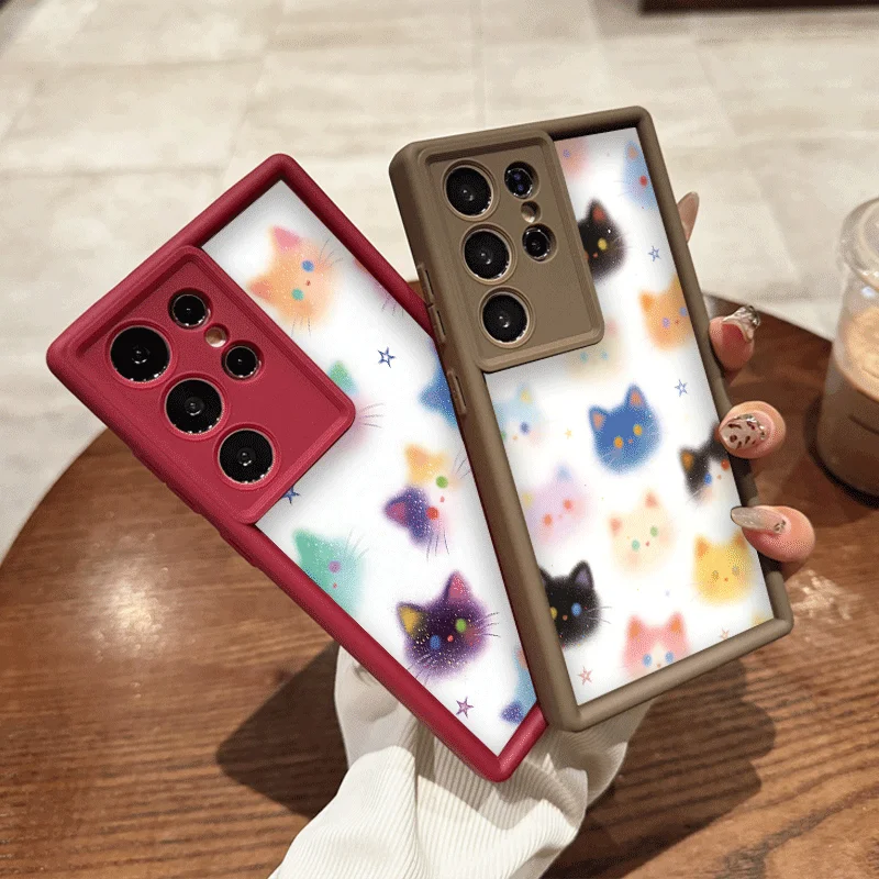 Fashion Graffiti Colorful Cat Dog Printed Phone Case for Samsung Galaxy A57 A56 A55 A54 A53 A52 A51 A37 A36 A14 A17 Soft Covers