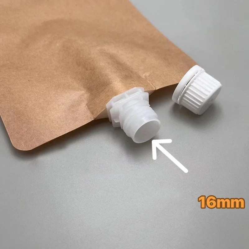 500ml Kraft Paper Spout Pouch For Liquid Drink Juice Disposable Packaging Stand Up Bag Cosmetic Makeup Packing