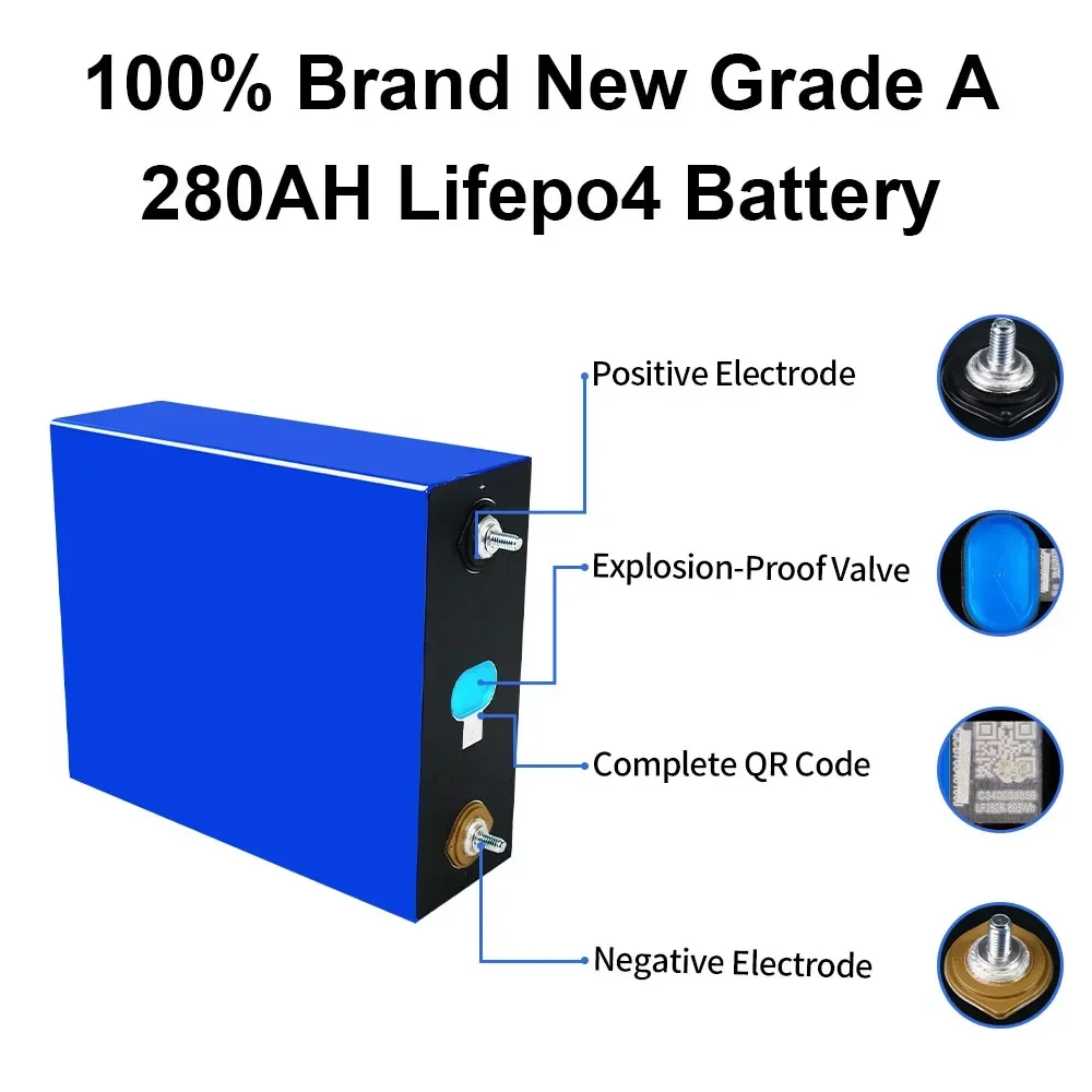 YYHC Prismatic Grade A EV Lf280k 280ah Lifepo4 Battery Cells Lithium ion Batteries Solar System 3.2v 280ah Lifepo4 Lf280k