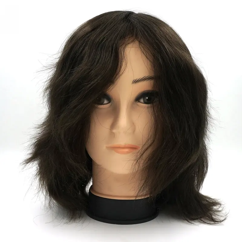 Hstonir PU Wig Cover Full Head Human Hair Natural Looking Black Hair For Bald No Shine Easy Wear Hairpiece G003