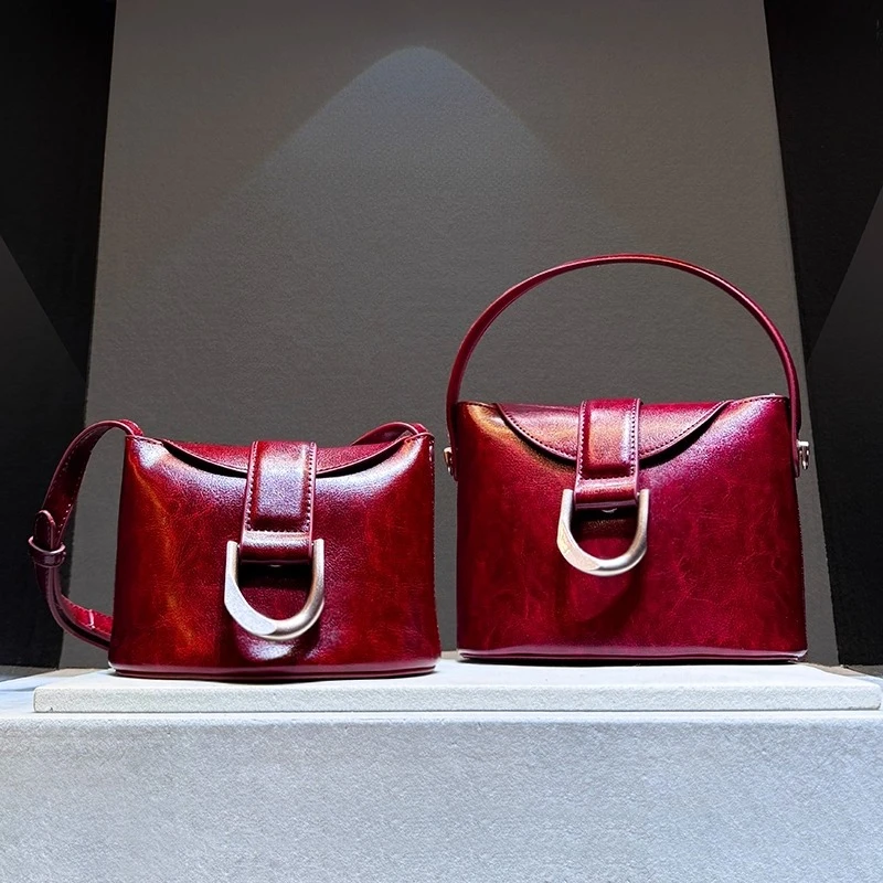 

Designer Brand Leather Fashion Bucket Handle Shoulder Crossbody Bags for Women Сумка Женская