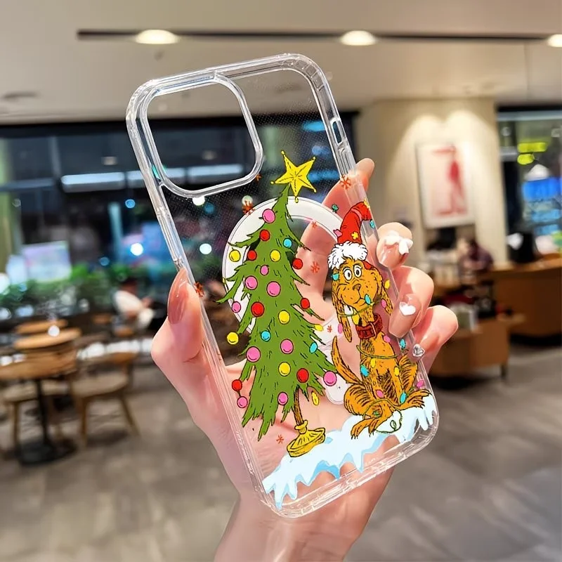 Puppy themed Christmas party Clear Phone Case For iPhone 17 16 15 14 13 12 11 Pro Xs Max Mini Plus XR Air 17e 16e Magsafe Cover