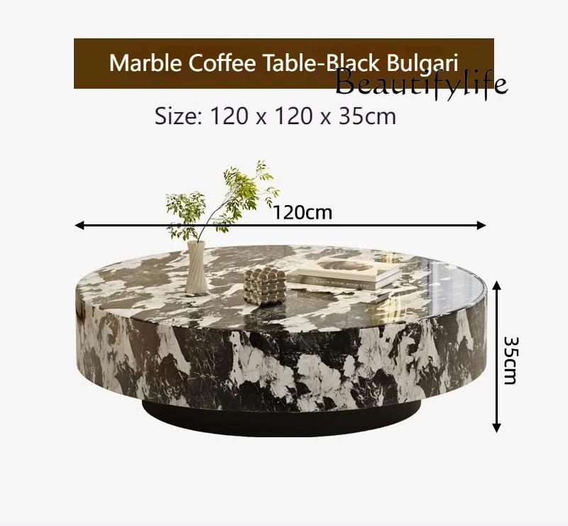 Small/Large Living Room, Space-Smart Centerpie Italian Minimalist Round Marble Nesting Tables Set - Luxury Coffee Tables