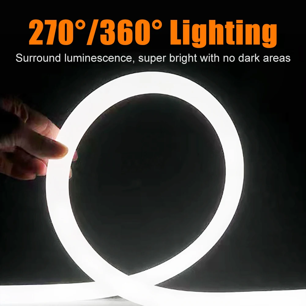 Okrągła silikonowa rurka neonowa 270 ° 360 ° Luminous elastyczna rurka z żelu krzemionkowego IP67 wodoodporna dla WS2811 WS2812B 5/8/10mm taśma