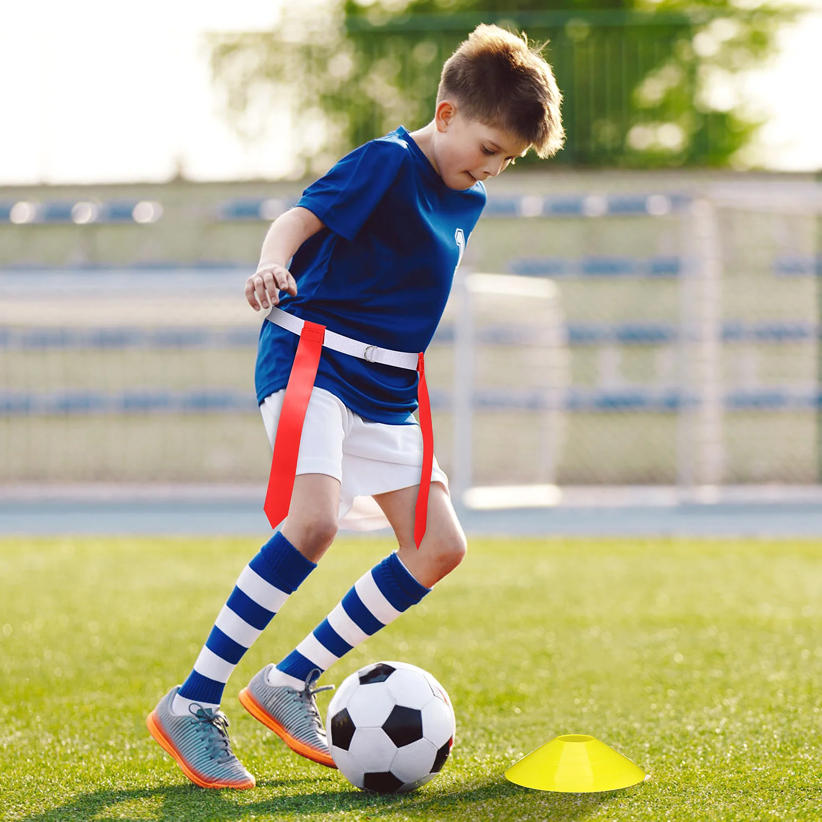 16-delige vlaggenset 12 riemen 4 kegels Verstelbare premium trainingsuitrusting voor kinderen Volwassenen Beginnersvriendelijke opbergtas inbegrepen