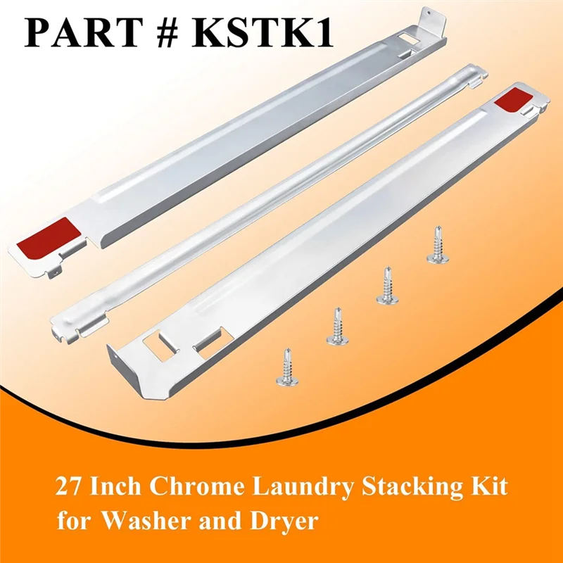 A56T-KSTK1 27-Inch Laundry Stacking Kit Replacement Forlg Washer & Dryer Solid Metal Withchrome Coated