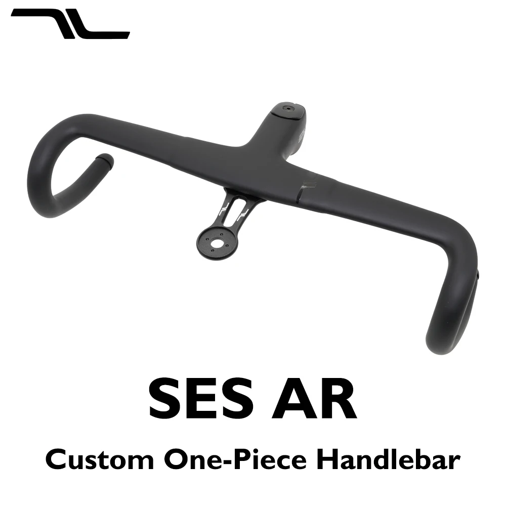 AliExpress NONE SES AR carbon fiber handlebars, integrated handlebars for road bikes, 28.6mm, 18° flare, 380mm-440mm width, with computer mount