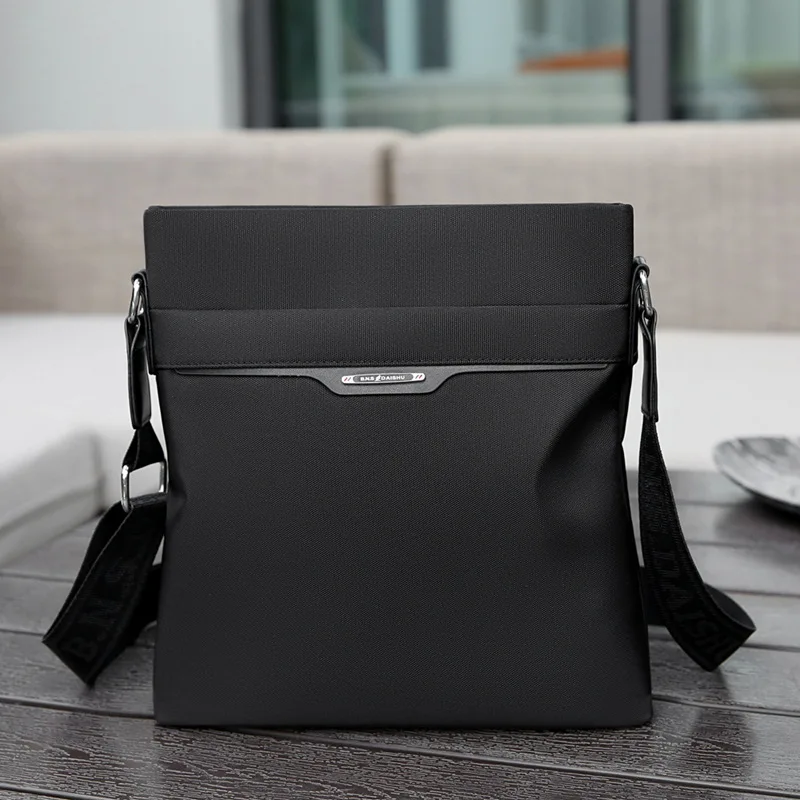 New Men\'s Shoulder Bag Oxford Cloth Messenger Bag Trendy Fashion Simple Style Men\'s Bag Business PU Leather Crossbody Bag