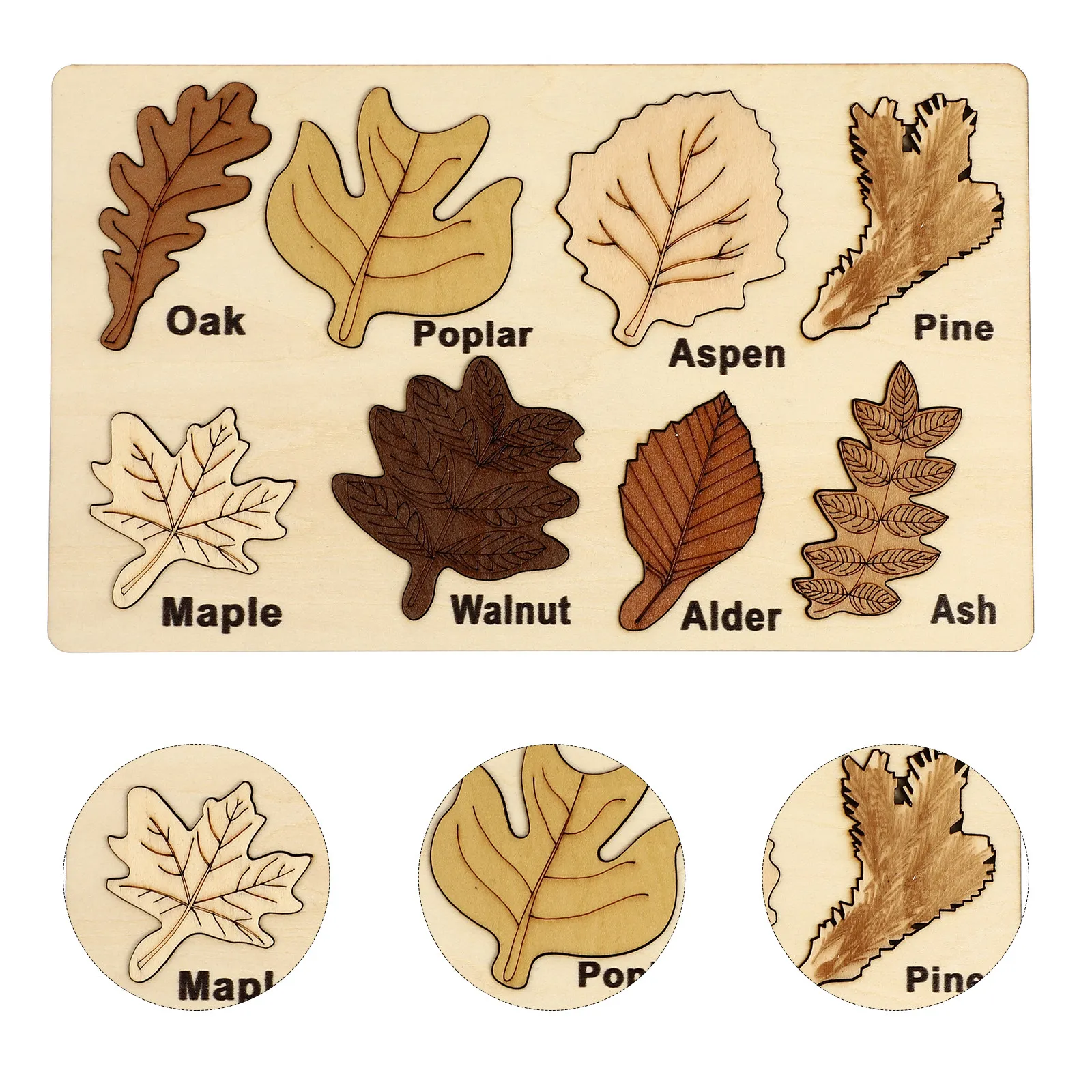 

1Pcs Leaf Puzzle Wooden Cognitive Educational Plaything Creative Kids Learning Development Early Education Gift