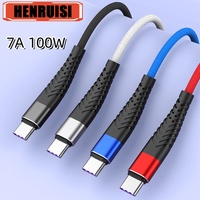 100W USB To Type C Super Fast Charging Cable For Samsung Huawei Xiaomi Mobile Phone Charger Cable 0.25m 1m 2m 3m Nylon Data Cord