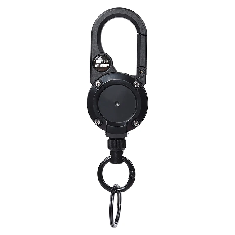 مكافحة سرقة المعادن سهلة السحب مشبك حبل سلسلة المفاتيح المرنة قابل للسحب حلقة رئيسية مكافحة خسر بطاقة الهوية التزلج مع البوصلة