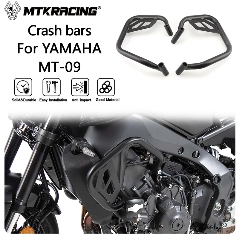 

MTKRACING Crash bars For YAMAHA Tracer 9GT MT-09 21-25 Motorcycle Bumper Engine Guard Crash Bar Body Frame Protector Accessories