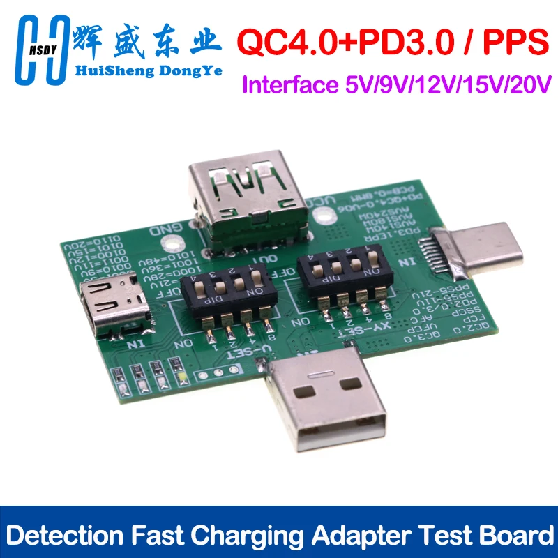 PD/QC3.0 2.0/PPS Deception Fast Charge Trigger Module Aging Board Test Board Adjustable Dial Code USB Type-C 5V 9V 12V 15V 20V
