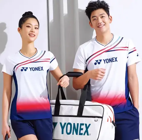 요넥스 배드민턴 착용 경쟁 훈련복 세련된 속건성 통기성 땀 흡수 탑 반소매 티셔츠