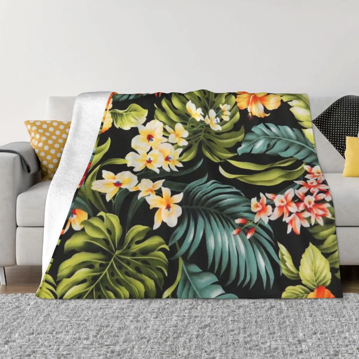 Hawaiian Aloha Flower Painted Pattern Throw Blanket Comforter For Baby Summer Beddings Large Blankets