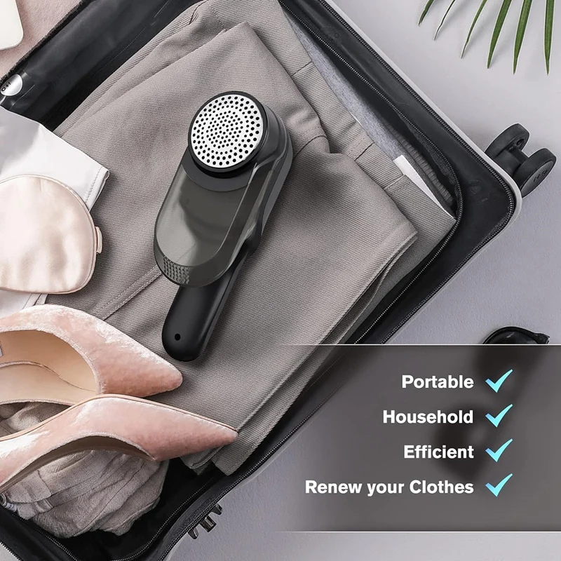 ماكينة حلاقة الوبر القابلة لإعادة الشحن للملابس ، بسرعتين ، 3 شفرات قابلة للاستبدال