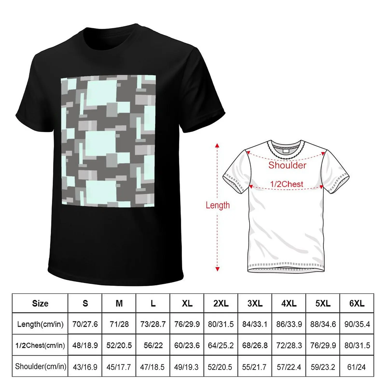 Mint Minimalism with Charcoal T-Shirt Big Size Simple T-Shirt