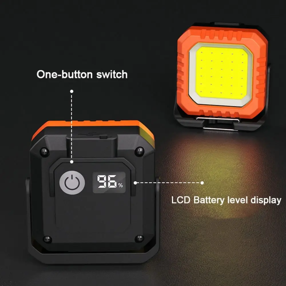 

With Hook Mini Keychain Flashlight Adjustable Bracket Battery Level Display Floodlight Super Bright Strong Magnetic Adsorption