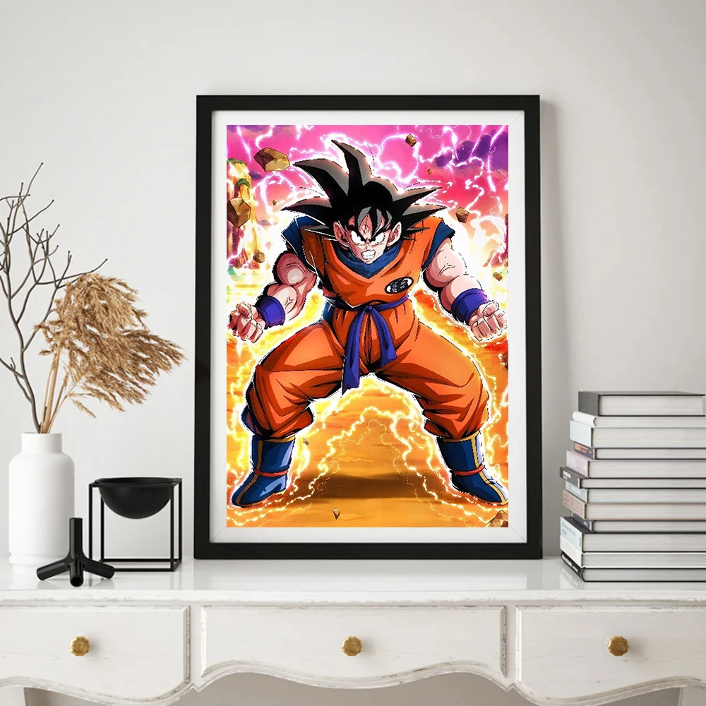 5D Diamond Painting Dragon Ball Character Goku Vegeta Full Square Round Diamond Mosaic Embroidery DIY Bedroom Wall Decoration - view 3