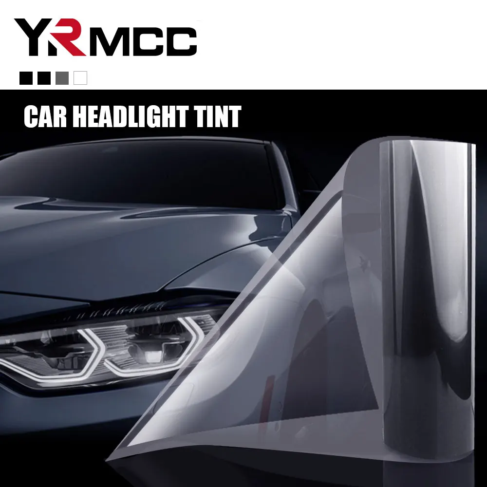 Car Headlight Lamp Film PVC Fog Lamp Sticker Auto Headlight Tailing Moulding Foil Self-Adhesive Cars Vinyl Film for Headlights