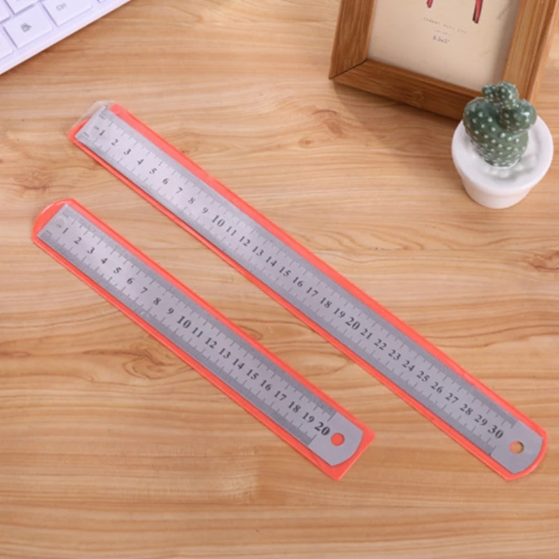 Measuring Ruler Stainless Straight Ruler Stationery Drafting Accessory Portable