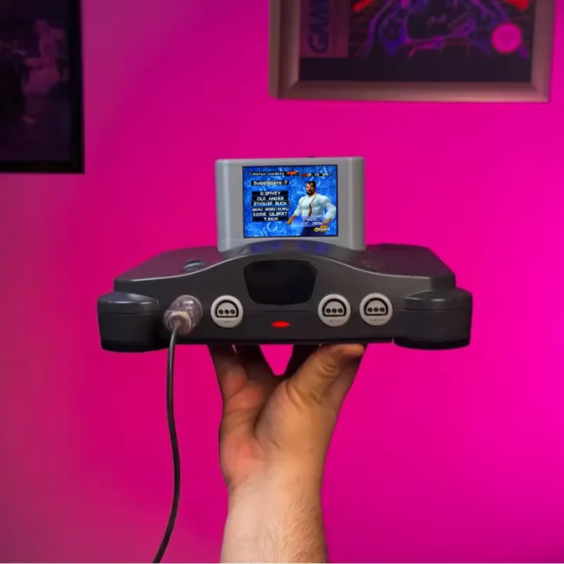 Pico N64 Cart Retro Game cartridges with screen wiring n64 3.5 inch LCD mini screen support without modifying the machine