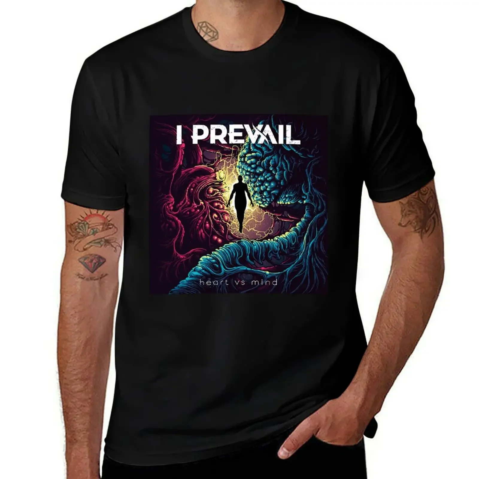 I Prevail heart vs mind T-Shirt blacks funny gifts hippie clothes mens workout shirts