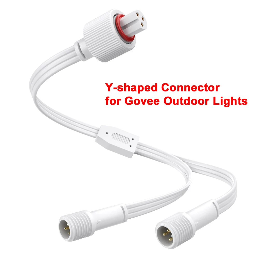 Connettore a forma di Y per luci esterne Govee Distributore cavo di prolunga impermeabile IP68 per cavo Govee a 3 pin 22AWG