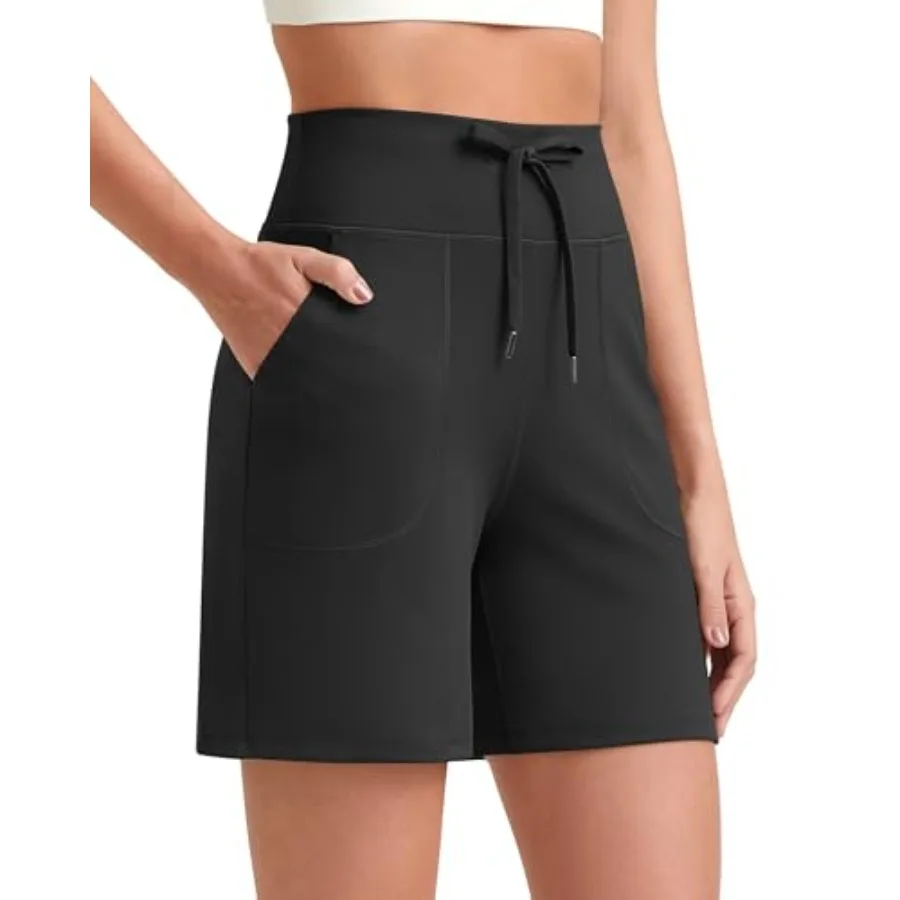 

G4Free Women's Athletic Running Shorts High Waisted Summer Casual Shorts for Golf Yoga with Pockets