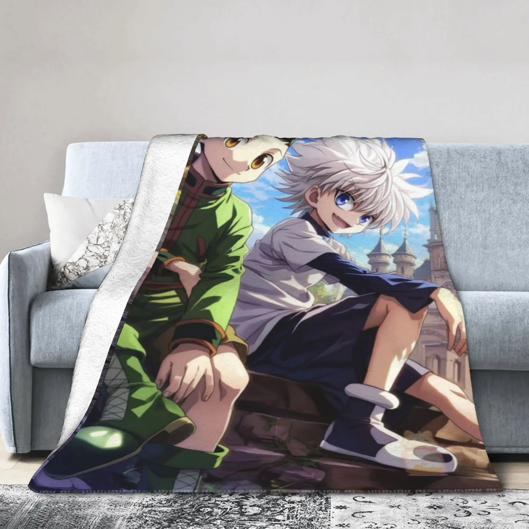 HXH Gon and Killua hunter Blankets Lightweight Thin Velvet Cute Present  Throw Blankets Bedspreads