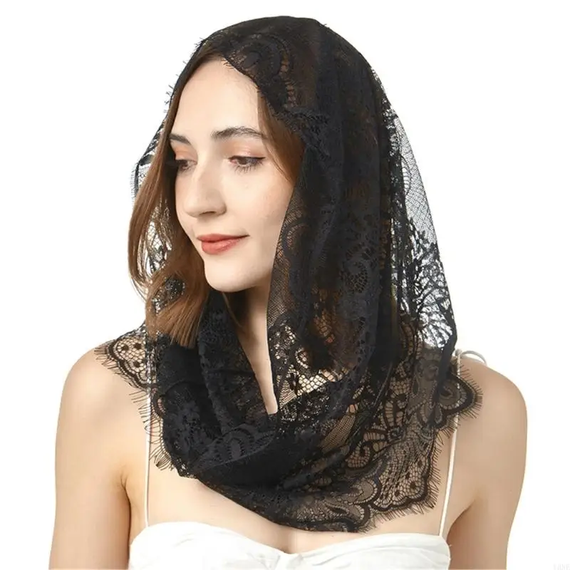 Y3NE Mass Headscarf Veil for Women Catholic Church Mantilla Veil Head Covering Mass Veil Tulle Veil for Everyday Wear