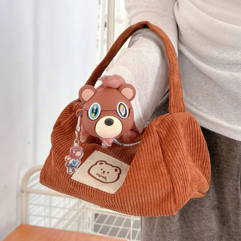 Bear Earphone Case For AirPods 4 3 Pods 2 1 Protect Cover For Apple AirPods Pro3 Pro2 Cartoon Anime Decorate With Pendant Gift