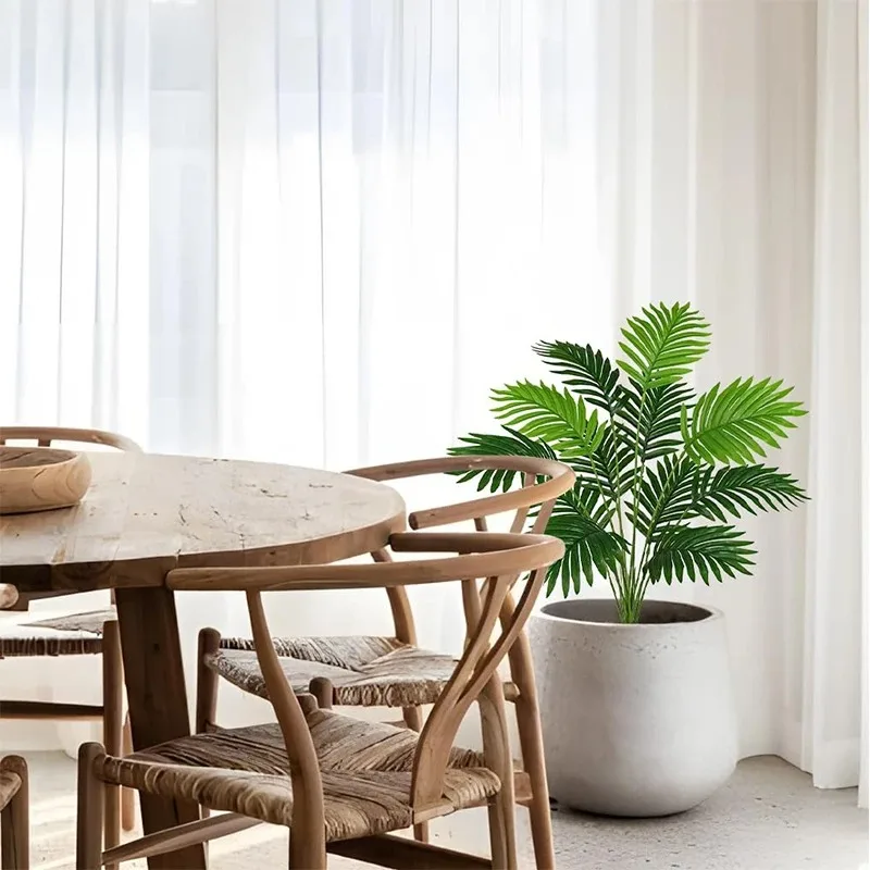 Artificial Palm Plant Leaves Green Vine Garland DIY Fake Flowers Plants for Garden Wedding Party Home Decor Vase Accessories - view 2