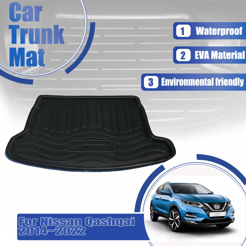 

Car Trunk Mats For Nissan Qashqai Dualis J11 2014~2022 Waterproof Rear Trunk Storage Pads EVA Cargo Rug Car Interior Accessories