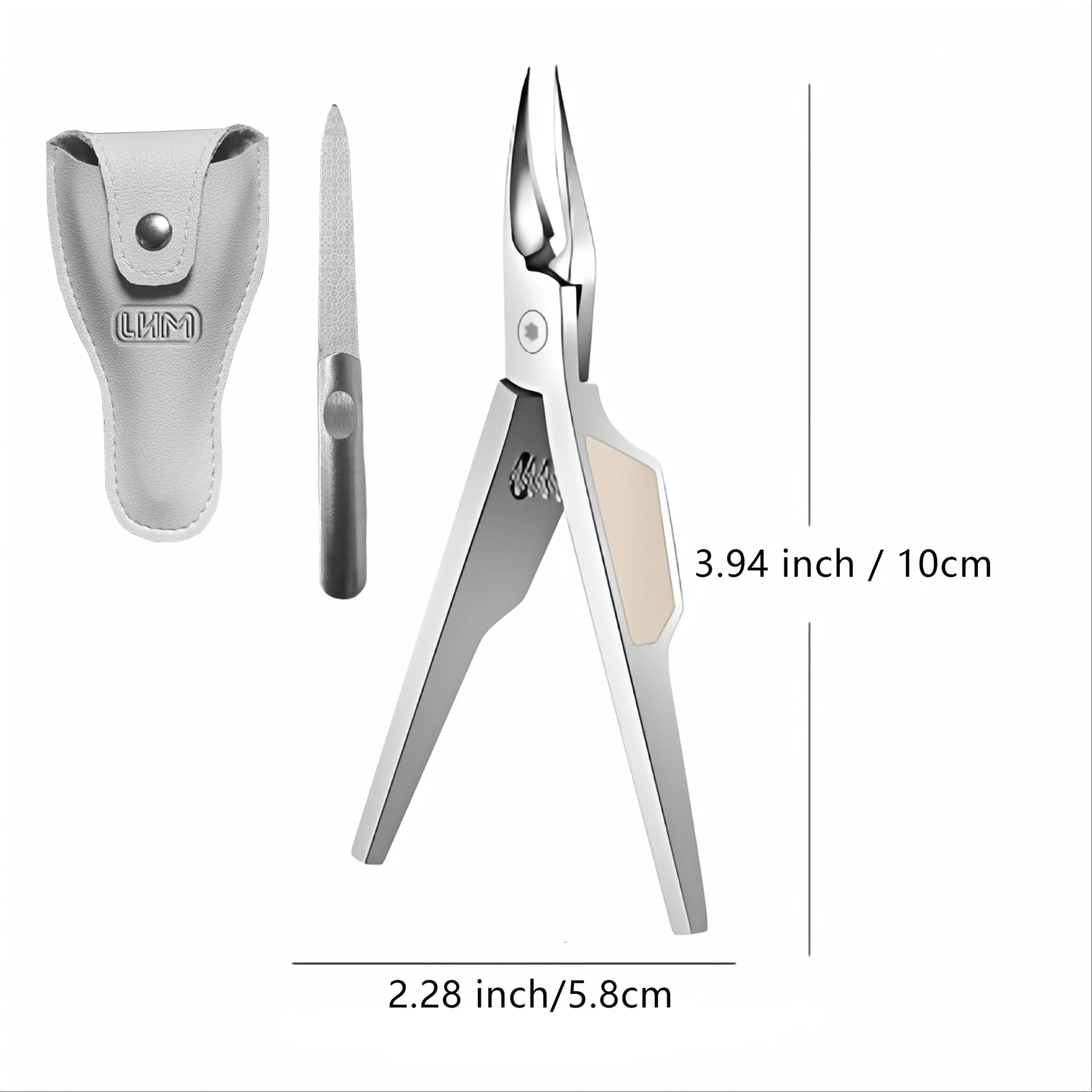 68 ° 革製ケースと爪やすり付きのアーチ型陥入爪切り、 - Nail Extension Form のレビューと価格