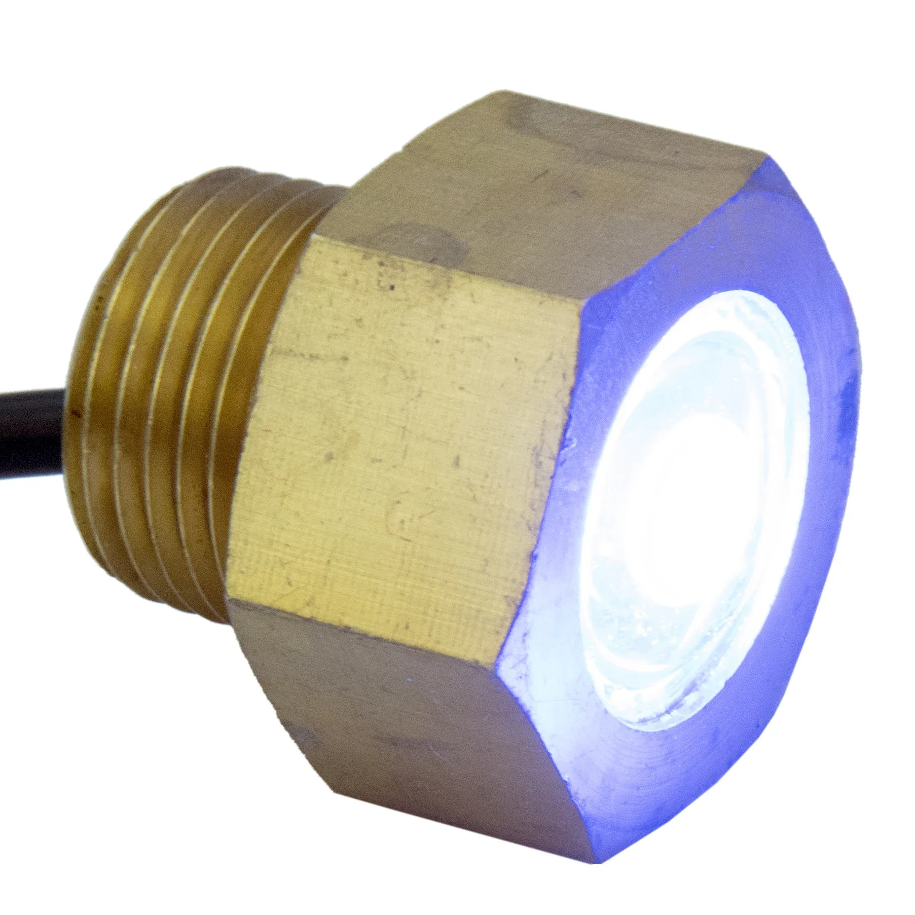 

Blue Led Boat Drain Plug Light Garboard Brass1/2 NPT Marine Underwater Light 7W