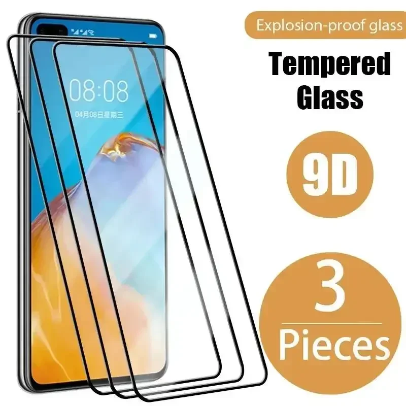 3PCS Full Cover Screen Protector On P30 P40 P20 P50 Pro Tempered Glass For Huawei Mate 60 50 30 40 20 Lite Film